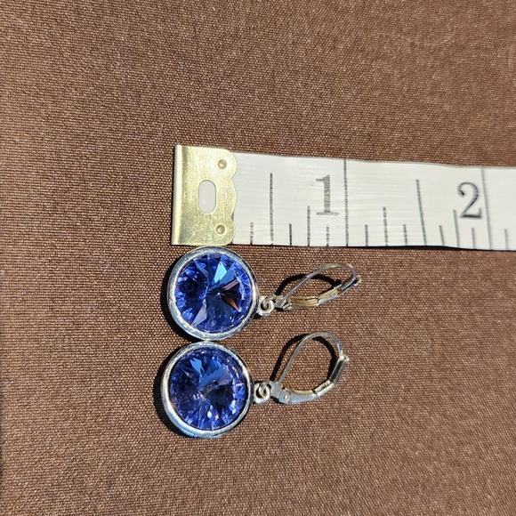 Purple Wire Drop Earrings - Picture 3 of 4